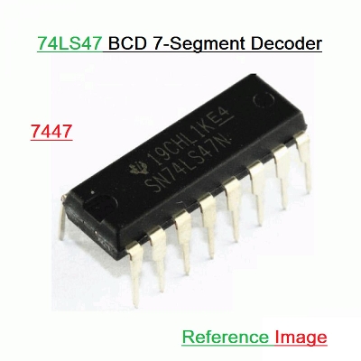 Picture of 2Pcs- 7447 74LS47 BCD Dual In Line Package DIP-16 16 Pin Leads IC