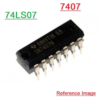 Picture of 2Pcs- 7407 SN74HC07N 74HC07 74LS07 DIP 14 Pin Leads IC Dual In Package 14Pin Leads IC Breadboard Friendly IC
