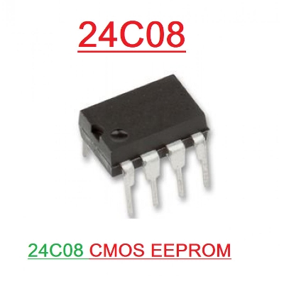 Picture of 3Pcs- 24C08P 24C08 Serial CMOS EEPROM 8K Bit 1Kx8 Serial CMOS EEPROM Memory IC DIP-8 Package 8 Pin Leads 