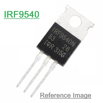 Picture of IRF9540 IRF9540PBF IRF 9540 100V 76A 150W TO-220 P-Channel Power MOSFET 3 Pin Leads IC Power Transistor 