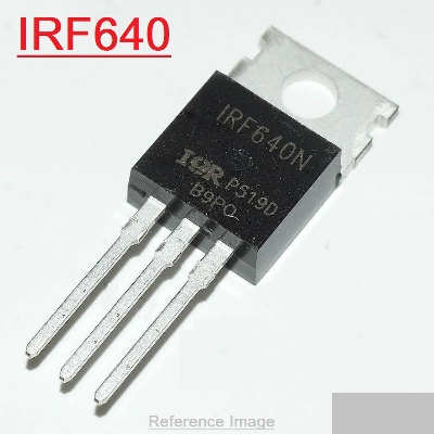 Picture of IRF640 IRF640PBF IRF 640 200V 18A 125W TO-220 N-Channel Power MOSFET 3 Pin Leads IC Power Transistors