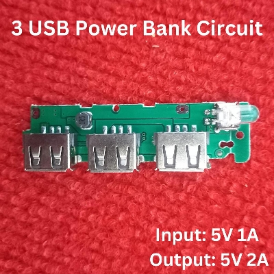 Picture of 3 USB Power Bank Circuit Input DC 5V 1A Micro USB Socket Output DC 5V 2A 1A Three USB & BMS Protection Lithium Battery 3.7V 14500 18650 Battery Mobile Phone Charging Module