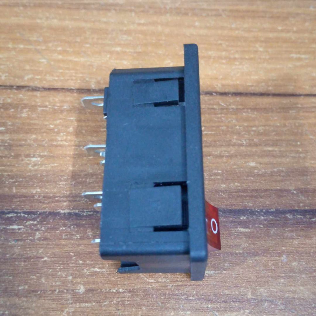 Picture of BK-AC-01 AC 250V 15A 3 Pin Terminal MALE Electrical Inlet Power Socket FUSE & Holder With RED Light Indicator ROCKER Switches For IPS UPS Stabilizer Amplifier