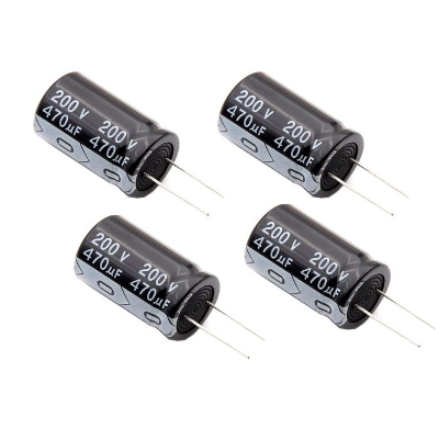 Picture of 470uF 200V RADIAL Electrolytic Capacitor 470uF 200V Radial Polarized Aluminum Electrolytic Capacitors 2 Pin Leads Connections Leg