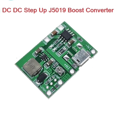 Picture of J5019 HW-357 Boost Module DC DC Step Up Adjustable UPS 4.5-8V To 3.7-27V 1A Boost Converter Adapters 3.7V 18650 AAA AA Battery Charger TP4056 