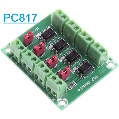 Picture of MODULE PC817 PC-817 4 Channel Optocoupler Isolation Board Voltage Converter 3.6-30V Adapters Module Driver Photoelectric Isolated Module 