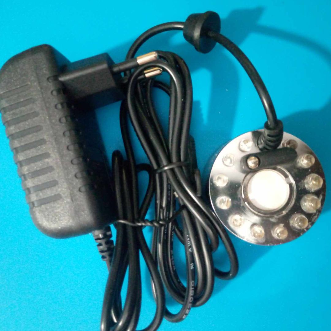 Picture of MIST MAKER Color Changing DC 24V 12 LED Mist Maker Fogger Water Fountain Pond Fog Atomizer Air Humidifier With Power Adapters For Pond Fish Aquarium Vase Fountains