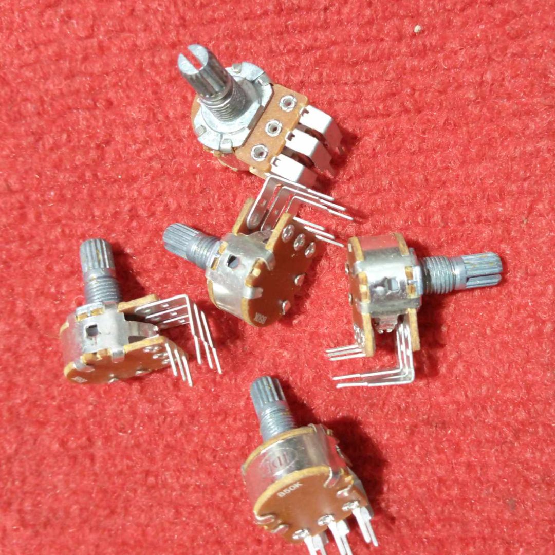 Picture of Refined Taste - 2Pcs- DUAL LINE 6Pin 50K Potentiometer Double Gang 6 Terminals Panel Mount 50K Ohm 1/2W 6 Pin 50K Rotary Taper