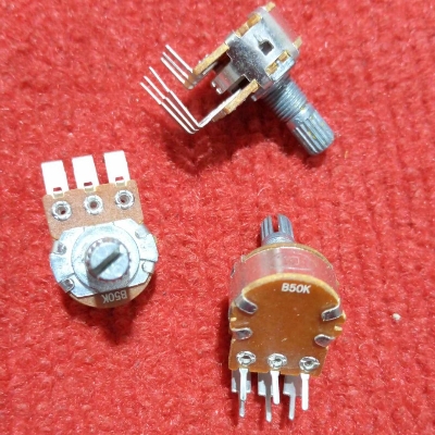 Picture of Refined Taste - 2Pcs- DUAL LINE 6Pin 50K Potentiometer Double Gang 6 Terminals Panel Mount 50K Ohm 1/2W 6 Pin 50K Rotary Taper