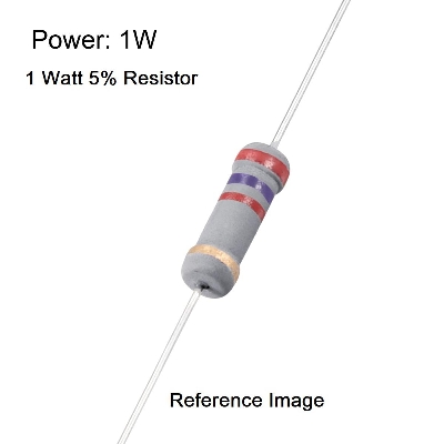 Picture of 25Pcs- 1Watt 4.7K Ohm Resistor 1W 4.7K Ohm Metal Film Resistor 4.7K Ohm 1 Watt Metal Oxide Film Resistor Axial Leads 4.7K Ohm ±5% Tolerance 2 Pin Leads