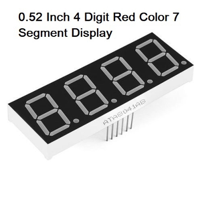 Picture of 4 DIGIT Common ANODE CA 0.52″ Inch 4 Digit 7 Segment RED Color Digital LED 7 Segment Display 12 Pin Leads 13mm CA For Arduino Light Watch DIY