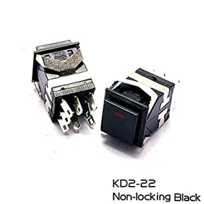 Picture of KD2-22 SELF LOCKING Square Push Button Switch 250V 3A 8 Pin DPDT Self Lock 19x19mm Switches With RED LED Light Inside Illuminated Switch