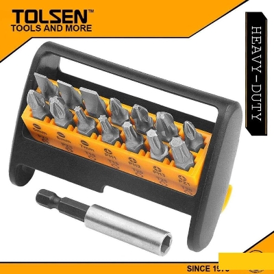 Picture of 15Pcs SET Magnetic Screwdriver Bit Set 14Pcs 6.35x25mm SCREW Bit & 6.35x60mm 1/4 Inch Shank Bit Holder 20365 Model Heavy Duty Tools Sets 
