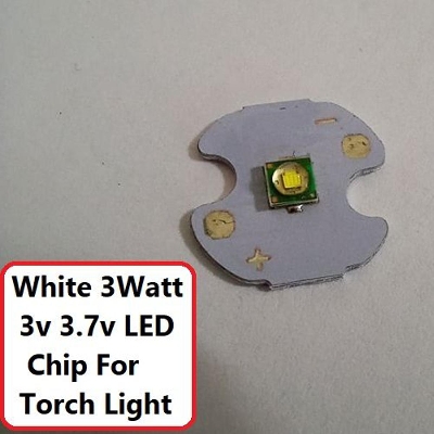 Picture of 16mm Torch Light WHITE Color 3 Watt LED Chip 3.1V 3.7V 3W With Metal Plate Heatsink Heat Sink Aluminum Base 16mm PCB DIY For Torch Light LED Lights Bulbs