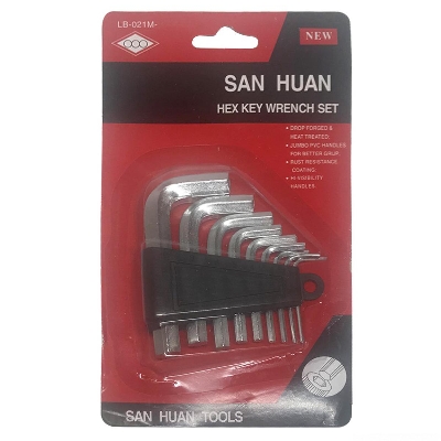 Picture of 9Pcs SET L-Shape HEX KEY Wrench 1.5-10mm Diameter Inner Hexagonal Spanner Stainless Steel Screwdriver Hex Tools Sets Wrench