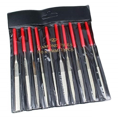 Picture of 10Pcs File Sets 140mm Metal NEEDLES FILE Set 10Pcs 3x140mm Needle Set Files Glass Stone For Metal Ceramic Glass Stone Jewelry Diamond Wood Carving Craft Hand Tools Sets