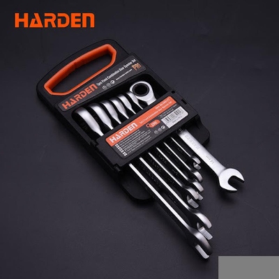 Picture of 7Pcs SET FIXED GEAR Head Combination Ratchet Spanner Tools Set Sizes 8 10 12 13 14 17 19mm Fixed Gear Spanner Set Chrome Vanadium Steel Hardened