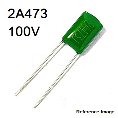 Picture of 25Pcs- 473j 100V Mylar 2A473j 100V Polyester Film Capacitor Metallized 47nF Polypropylene Capacitor Electrical Circuitry & Parts