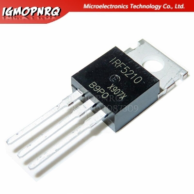 Picture of A CLASS IRF5210 IRF5210PBF IRF 5210 100V 40A 200W TO-220 P-Channel Power MOSFET 3 Pin Leads IC Power Transistor MOSFET IC