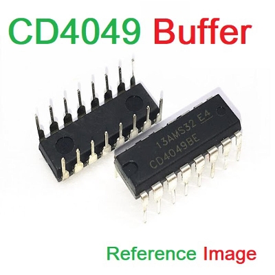 Picture of 2Pcs- MEDIUM CLASS CD4049 CD4049BE CD-4049 4049 DIP-16 Pin Leads Dual In Package IC Breadboard Friendly IC