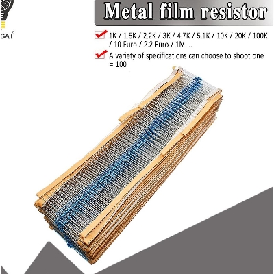 Picture of 50Pcs- Tolerance 1% 220 Ohm Resistor 220 Ohm Carbon Film Resistor 220 Ohm 1/4W Resistance 0.25 Watt Fixed Resistors 2 Pin Leads