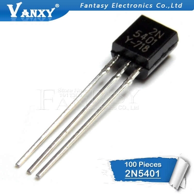 Picture of 10Pcs- 2N5401 2N 5401 PNP 160V 0.6mA TO-92 Bipolar Transistors BJT PNP Complementary Silicon General Purpose Amplifier Transistors 3Pin Leads 