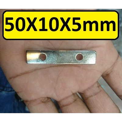 Picture of 50x10x5mm Rectangular Neodymium Magnet 50x10x5mm With Countersunk Hole Industrial Super Strong Neodymium Magnets Super Strength Permanent Magnet