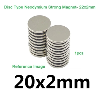 Picture of 22x2mm DISC Neodymium Magnet 22x2mm Industrial Super Strong Neodymium Disc Magnets Super Strength Permanent For Garage Kitchen Science Craft Projects