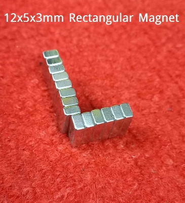 Picture of 2Pcs - 12x5x3mm Rectangular Neodymium Magnet 12x5x3mm Industrial Super Strong Neodymium Magnets Super Strength Permanent Magnet For Garage Craft Art