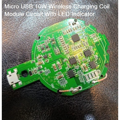Picture of 10Watt MICRO USB 10W Wire-Less Charging Coil Module Circuit With LED Indicator Adapters Circuit 
