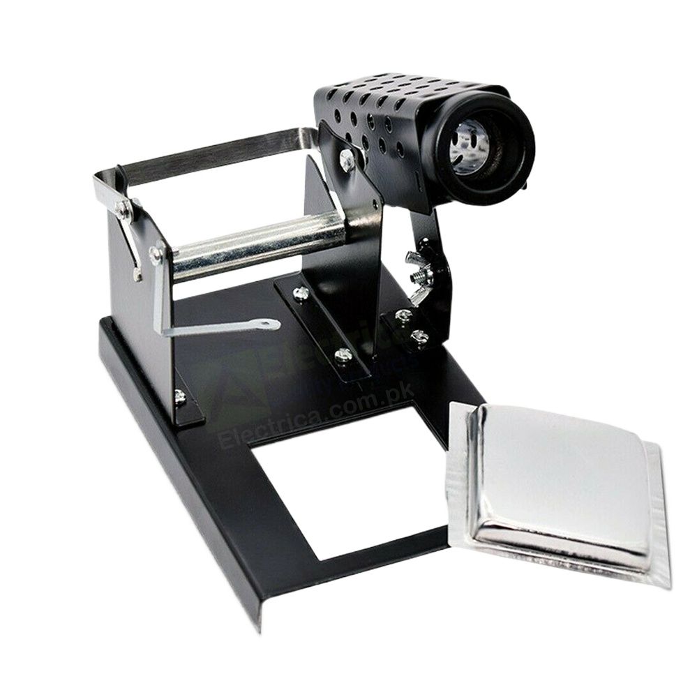 Picture of LTJ216 Universal Soldering Iron Stand Holder Solder Dispenser Reel Tin Holder With Frame Cleaning Sponge Tray Metal Solder Wire Rack BGA Rework Station