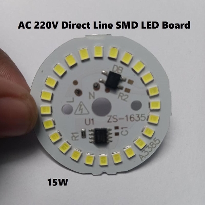 Picture of 15 Watt WHITE Color Ultra Bright White 15W Input AC 220V Integrated IC Driver SMD LED Board 15Watt Direct AC 220V LED