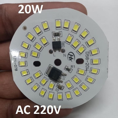 Picture of Big Size- 20 Watt WHITE Color Ultra Bright White 20W Input AC 220V Integrated IC Driver SMD LED Board 20Watt Direct AC 220V LED