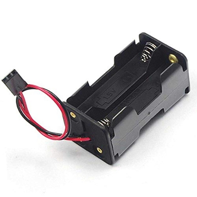 Picture of DOUBLE LAYER AA 4 TANK Rechargeable Battery Holder 14500 Four Slot 2 Layer 4 Tank Plastic Storage Box Case With 2 Leads Cable Wire