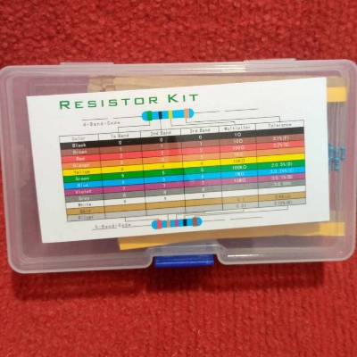 Picture of 600Pcs Resistor Combo Tolerance 1% 1M 1K, 47K, 470K, 10K, 20K, 22OHM 30 Values Resistor Carbon Film Resistor 1/4W Resistance 0.25 Watt Fixed Resistors 2 Pin Leads With Storage Box