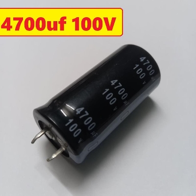Picture of 4700uF 100V RADIAL Electrolytic Capacitor 4700uF 100V Radial Polarized Aluminum Electrolytic Capacitors 2 Pin Leads Connections Leg