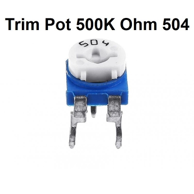 Picture of 10Pcs- RM065 RM-065 VR 500K Ohm 504 Potentiometer Trimmer Trim Pot 500K Ohm 504 Trimpot Potentiometer Variable Resistor Top Adjustment Single Turn 6mm V/R 3Pin Leads Terminals