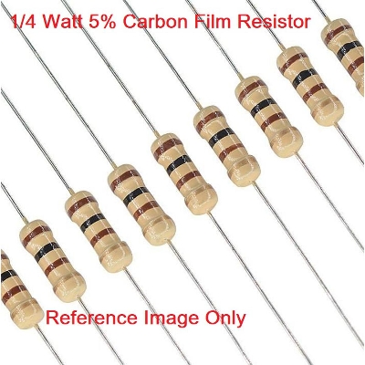 Picture of 50Pcs- 2M Ohm Resistor 5% 2M Ohm Carbon Film 2M Ohm Resistors 1/4W Resistance 0.25 Watt 5% Tolerance Fixed Resistors 2 Pin Leads