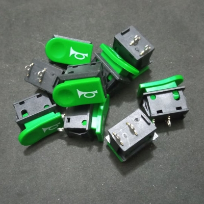 Picture of 10Pcs - Universal Green Push Button DC 12V 10A/ 24V 5A Horn Switch
