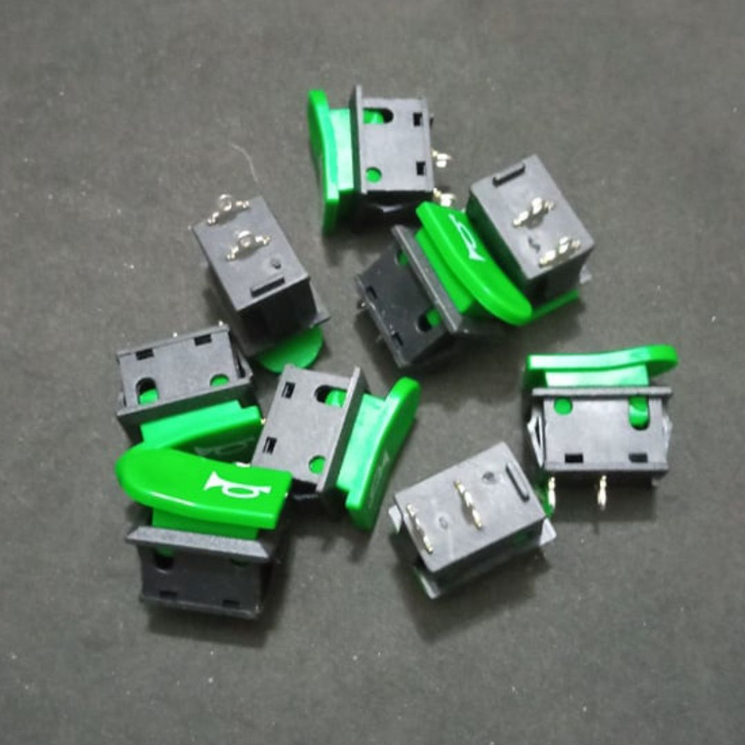 Picture of 10Pcs - Universal Green Push Button DC 12V 10A/ 24V 5A Horn Switch