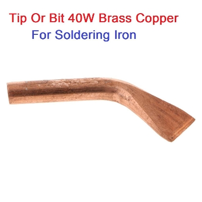 Picture of 40Watt CURVED BRASS COPER Soldering Tip Or Bit 40W Tip Bit 40 Watt Rod Style Tools For 40W Soldering Iron Wood Tatal Tin Treatment Anti Corrosion