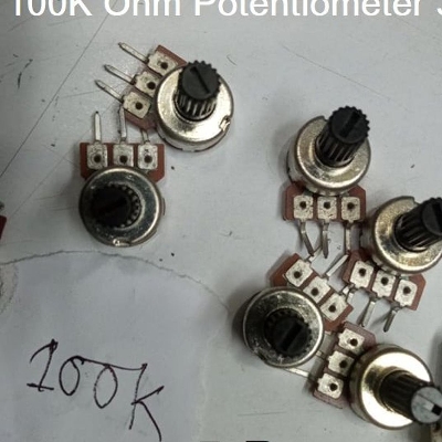 Picture of 3Pcs- 100K BLACK PLASTIC HEAD 3 Pin Potentiometer 100K Ohm 12mm Variable Resistor 3 Terminal Leads 100K Ohm Single Row Potentiometer Adjustable Switches 100K Pot