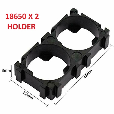 Picture of 2Pcs- 2 CELL Battery Holder 18650 Lithium Battery Holder Plastic Bracket Battery Pack Fixed Combination 18.4mm Hole Cylindrical Battery Case Holder Spot Welding 18650 Spacer
