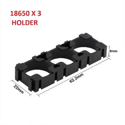 Picture of 2Pcs- 3 CELL Battery Holder 18650 Lithium Battery Holder Plastic Bracket Battery Pack Fixed Combination 18.4mm Hole Cylindrical Battery Case Holder Spot Welding 18650 Spacer