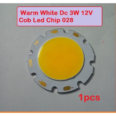 Picture of Model- 028 WARM White Color 3W 12V COB LED Chip Warm White COB LED Module For Floodlight Spotlight Headlights Soldering With Short Cable 3 Watt LED Light Bulbs