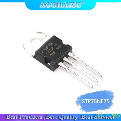 Picture of STP75NF75 P75NF75 75NF75 75N75 MOSFET 80A 75V N-Channel TO-220 3 Pin Leads MOSFET Transistor Power Transistor