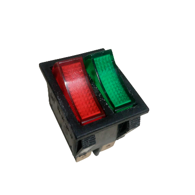 Picture of KCD1 6-Pin Double Rocker Switch 6A 250V With Green Red Light