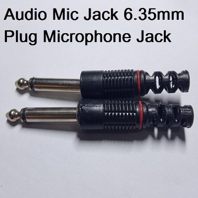 Picture of 3Pcs- PLASTIC 6.35mm JACK NORMAL Quality MALE Audio Mic Jack 6.35mm 1/4" Plug Microphone Mono Plastic Jack Solder Connector Adapters For Microphone