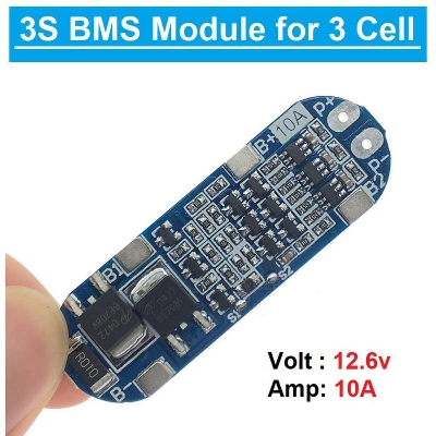 Picture of 3S BMS BLUE 3S 12V 10A 18650 Lithium Battery Charger Module 11.1V 12.6V 10A Charge Discharge Current Short Circuit Protection Function Battery Management System Adapters