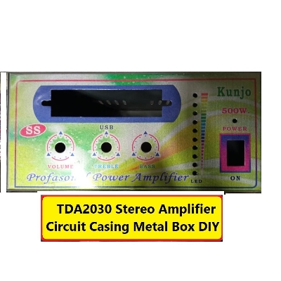 Picture of 3CH FAT Style TDA2030A TDA2030 Amplifier Box 3 Channel Power Amplifiers For 3 Volume Base Tone MP3 MP5 Circuit Audio Circuit Casing Metal Box DIY Case